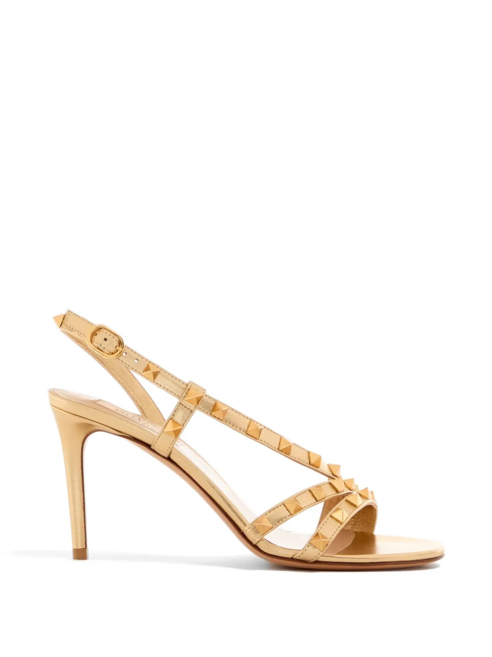 Valentino Garavani Rockstud gelamineerde nappa leren sandalen 85 mm Goud