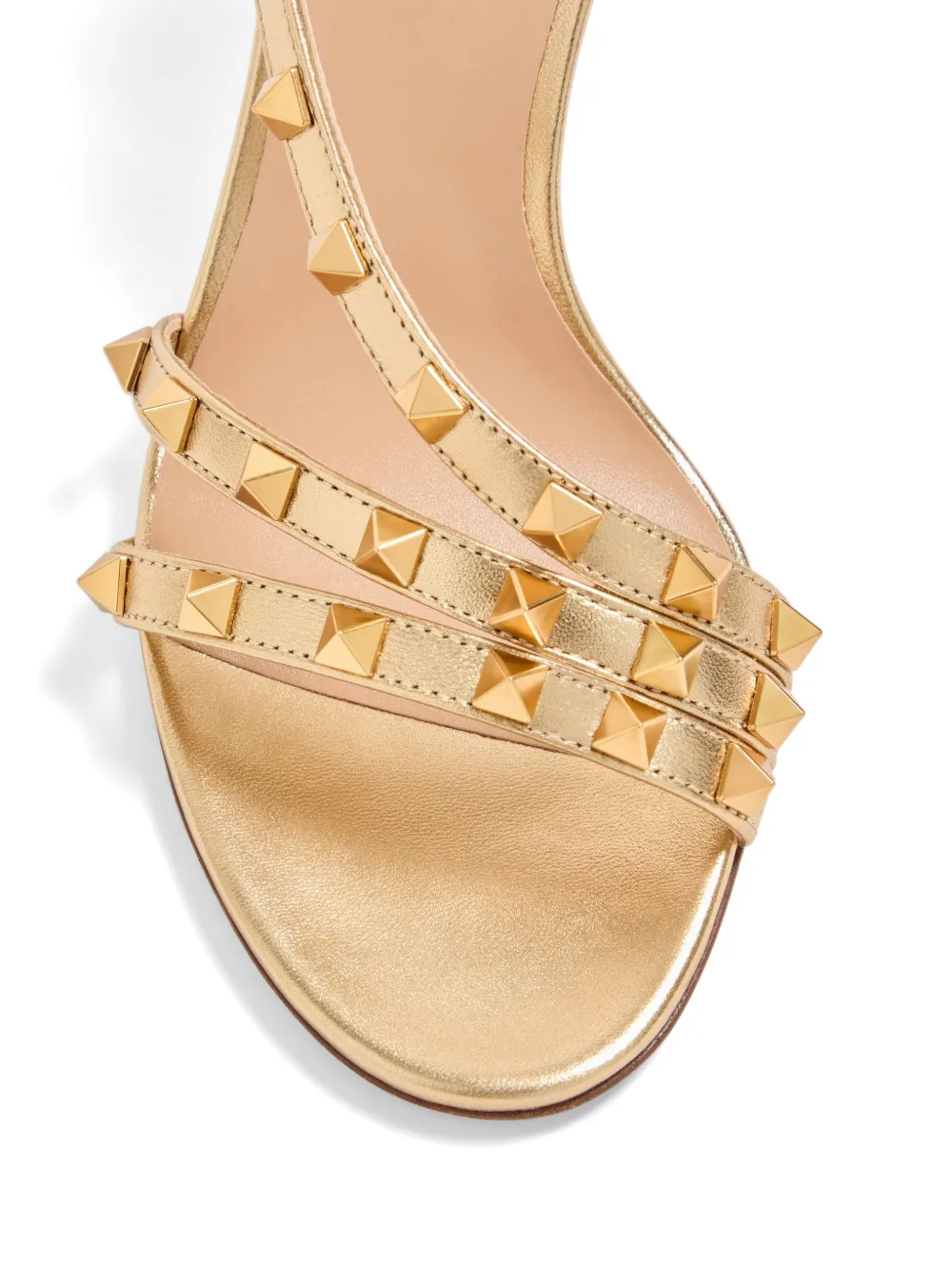 Valentino Garavani Rockstud gelamineerde nappa leren sandalen 85 mm Goud