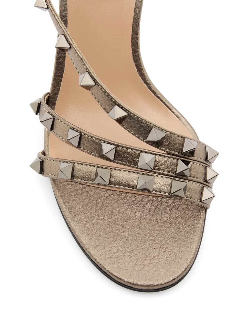 Valentino Garavani Rockstud kalfsleren sandalen met elandenprint 85 mm Bruin