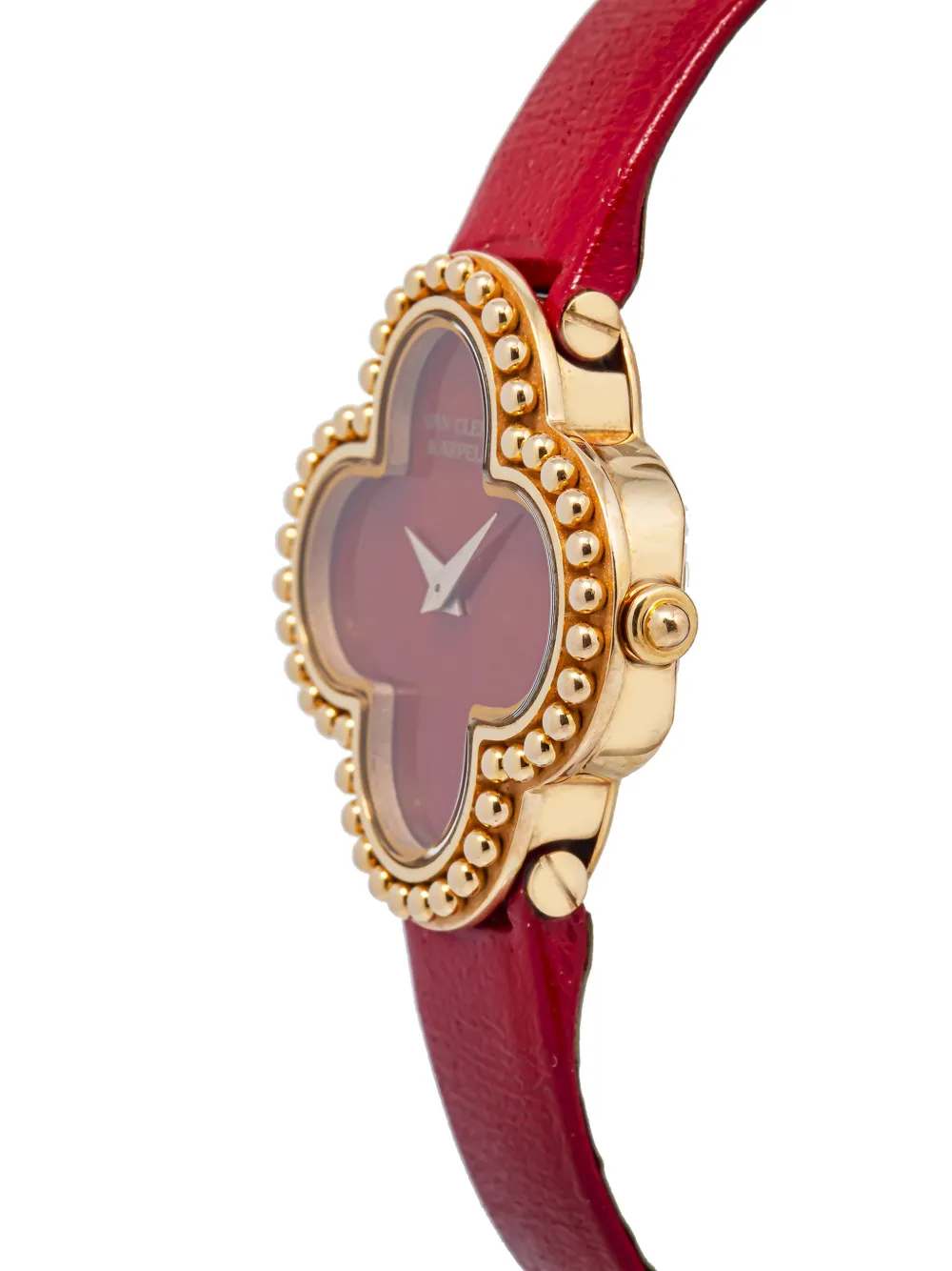 Van Cleef & Arpels Pre-owned Alhambra Beaded 26mm Watch in Red, view 3
