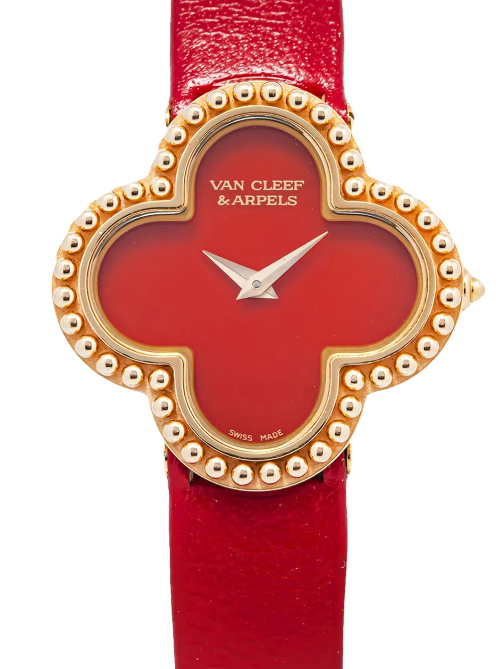 Van Cleef & Arpels Pre-owned Alhambra Beaded 26mm Watch in Red, view 2