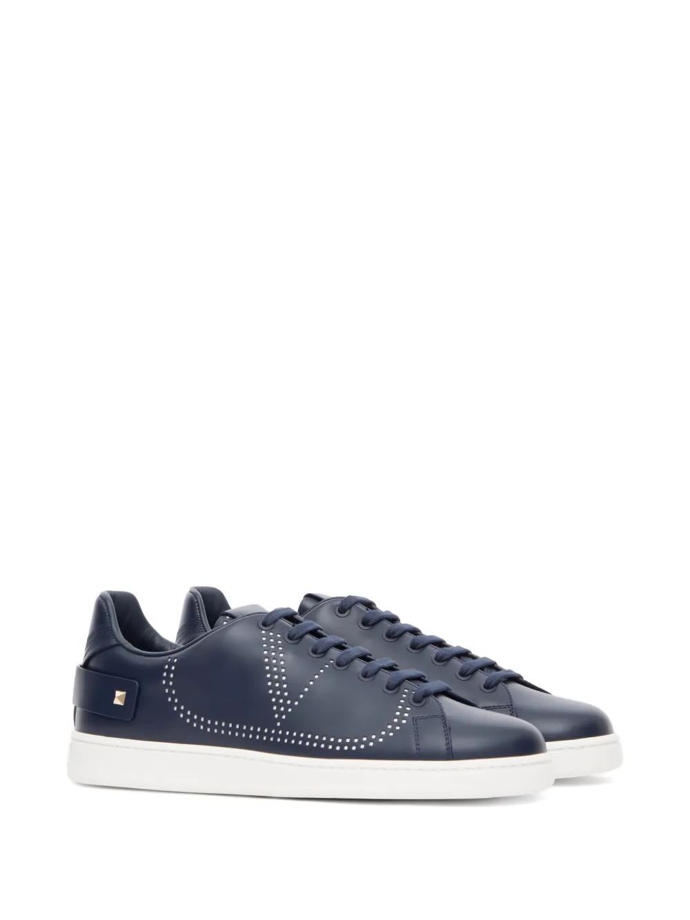Valentino Garavani Backnet kalfsleren sneakers Blauw