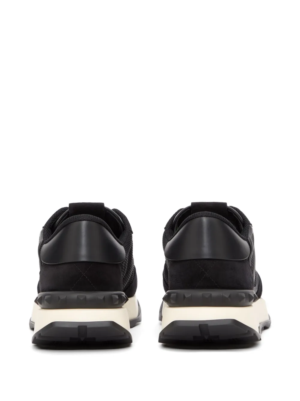 Valentino Garavani Netrunner canvas en suède sneakers Zwart