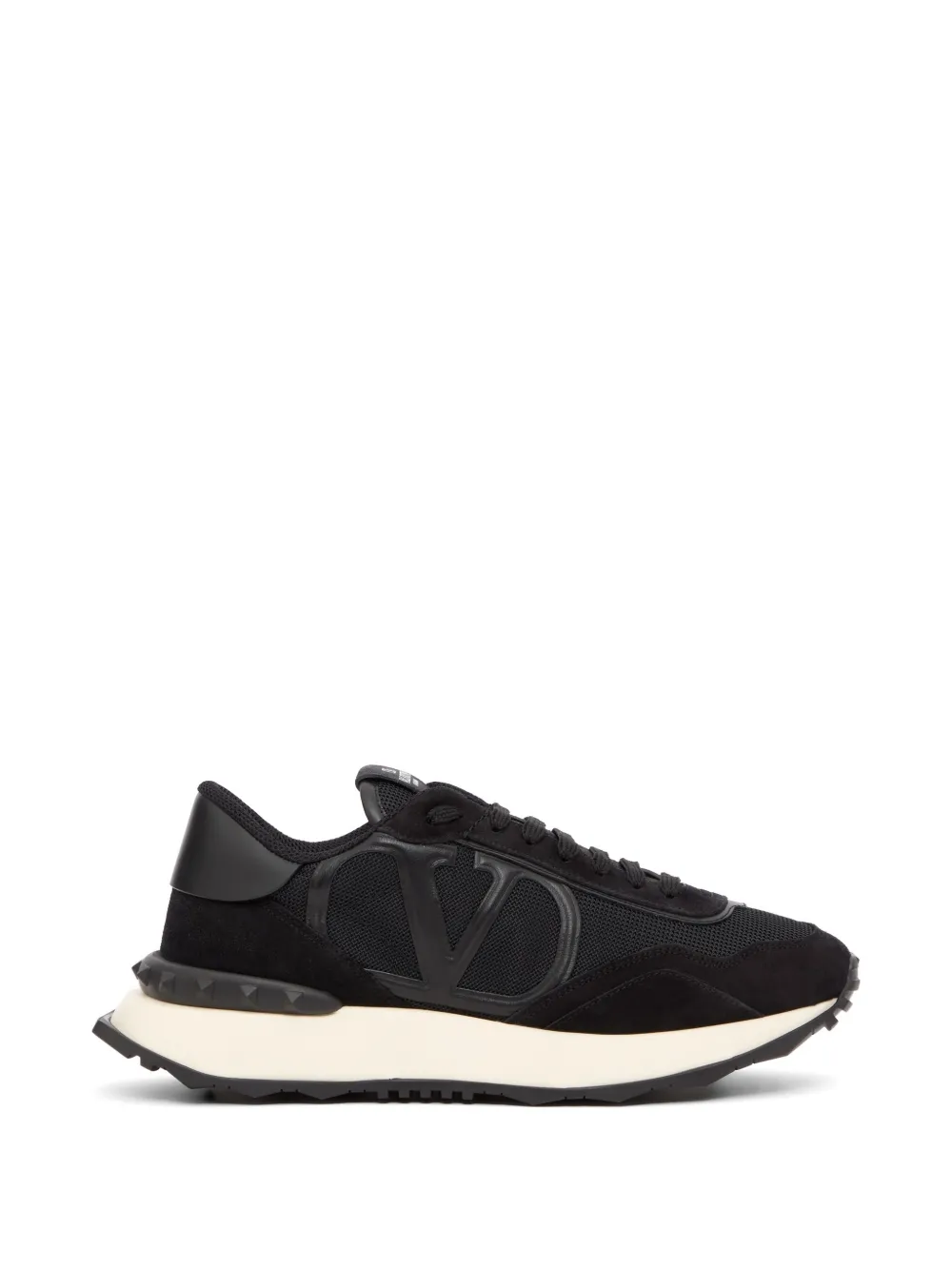 Valentino Garavani Netrunner fabric and suede trainers - Nero