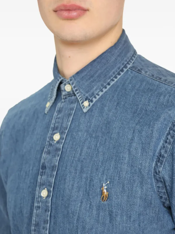 Polo Ralph Lauren Camisa Jeans Com Modelagem Personalizada | Azul