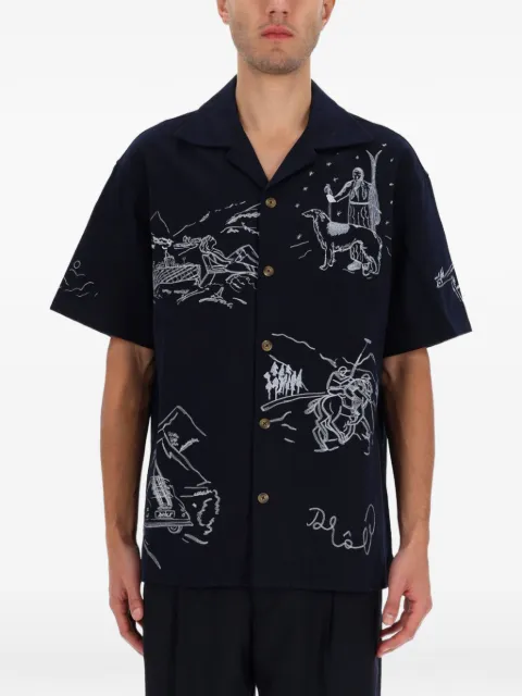 Drôle De Monsieur embroidered short-sleeves shirt