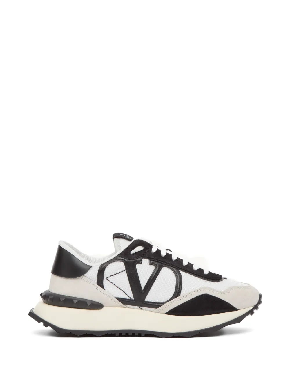 Valentino Garavani Netrunner fabric and suede trainers - Bianco