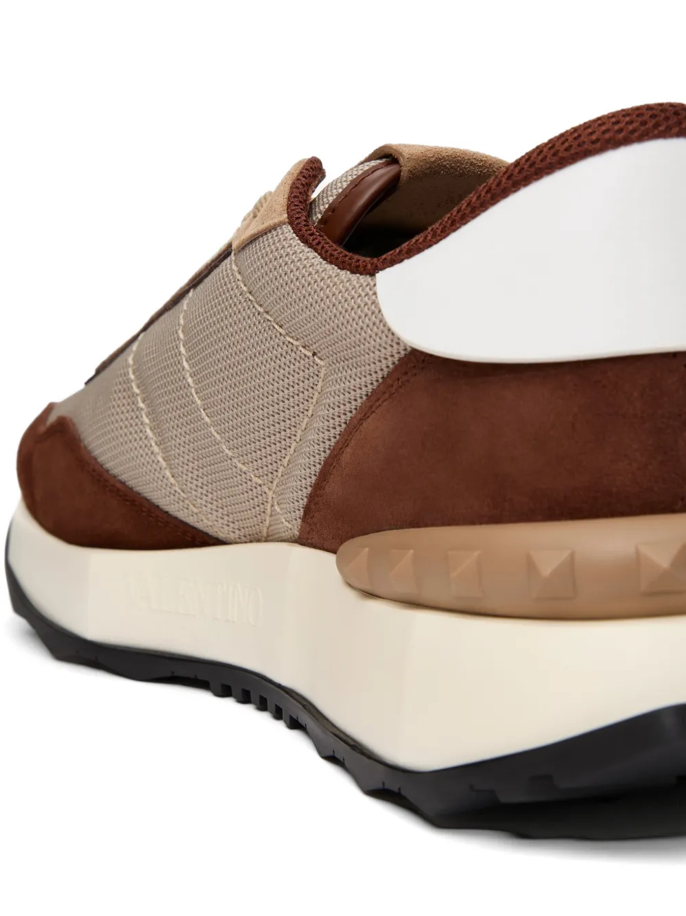 Valentino Garavani Netrunner canvas en suède sneakers Beige