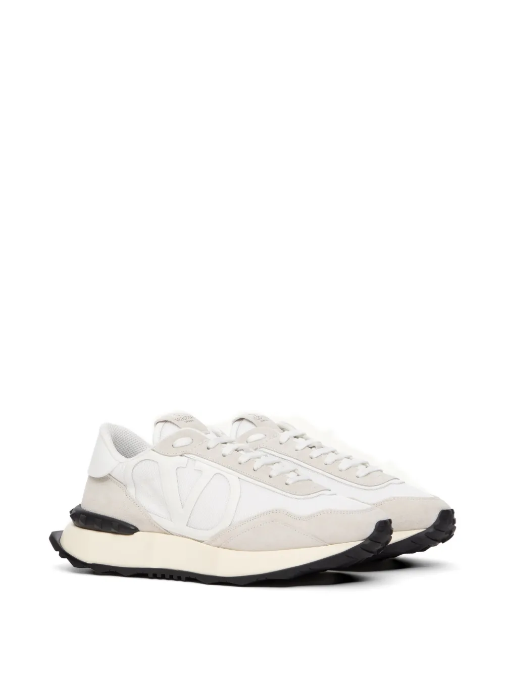 Valentino Garavani Netrunner canvas en suède sneakers Wit