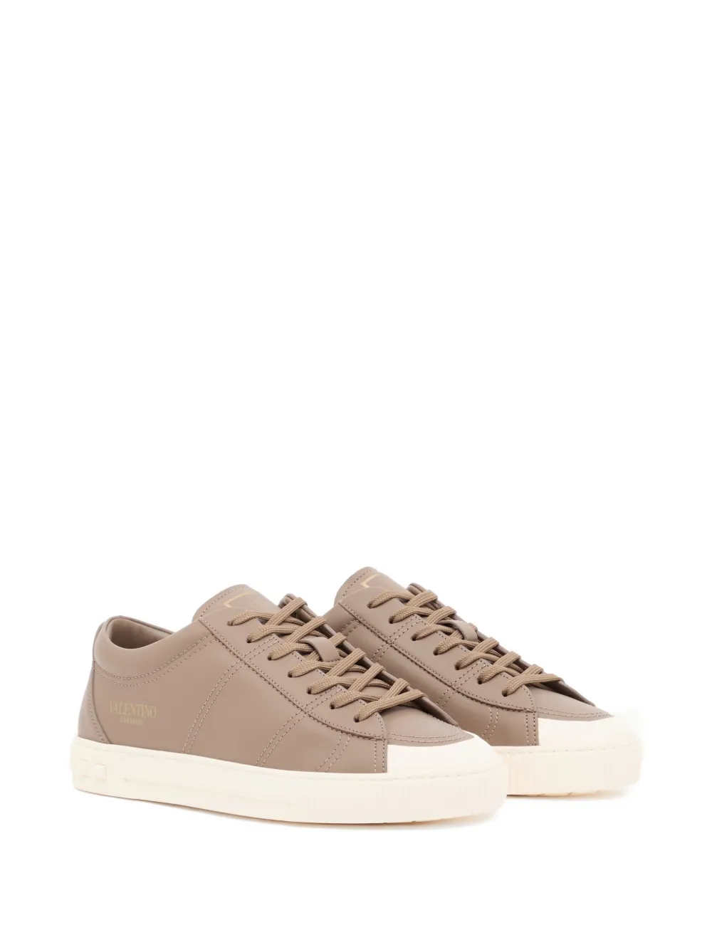 Valentino Garavani Cityplanet leren sneakers Beige