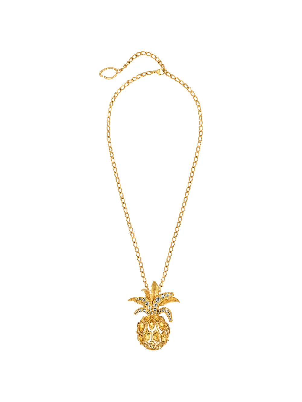 Oscar de la Renta pineapple pavé pendant necklace - Oro