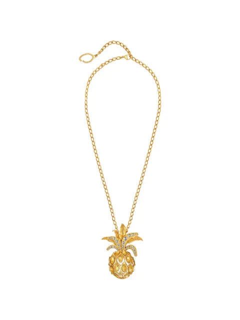 Oscar de la Renta pineapple pavé pendant necklace