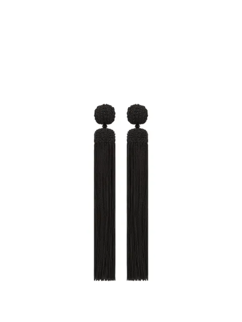 Oscar de la Renta silk rope tassel clip-on earrings