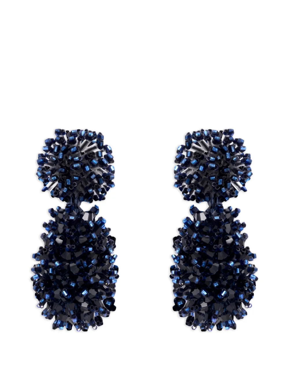 Oscar de la Renta beaded cluster drop earrings - Blu