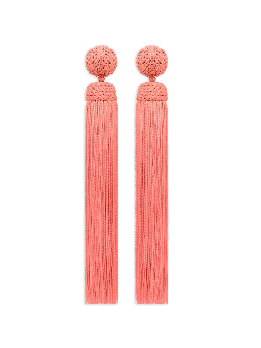 Oscar de la Renta silk rope tassel clip-on earrings - Rosa