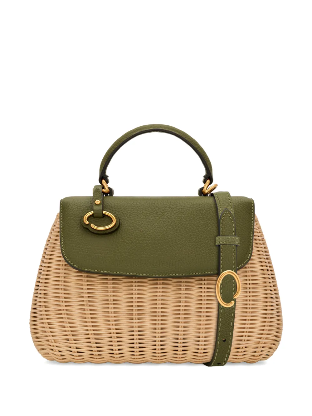 Oscar de la Renta Borsa tote Poppy mini in vimini con finiture in pelle - Toni neutri
