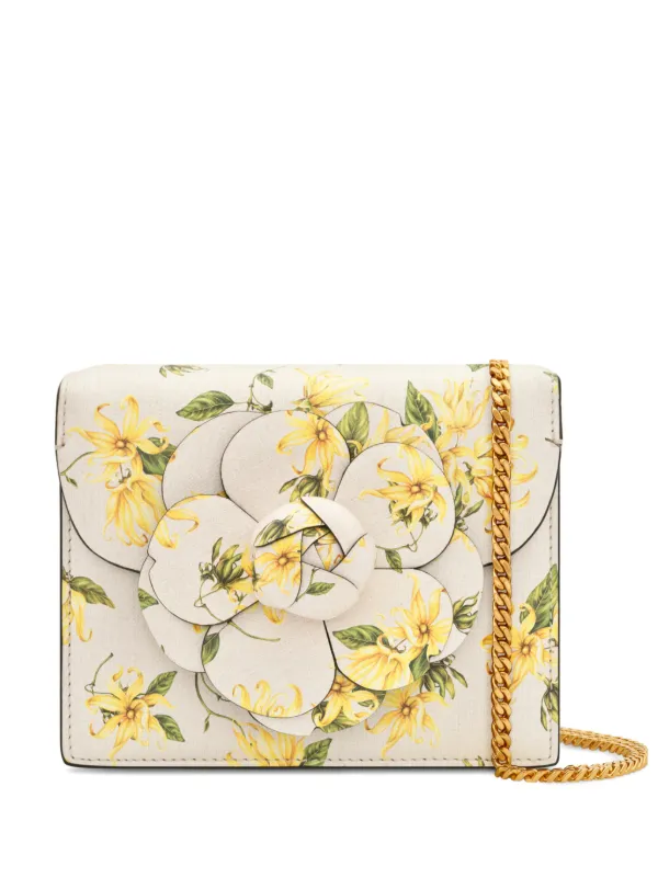 Oscar de la Renta Ylang Ylang Printed Mini Tro Bag in Neutrals