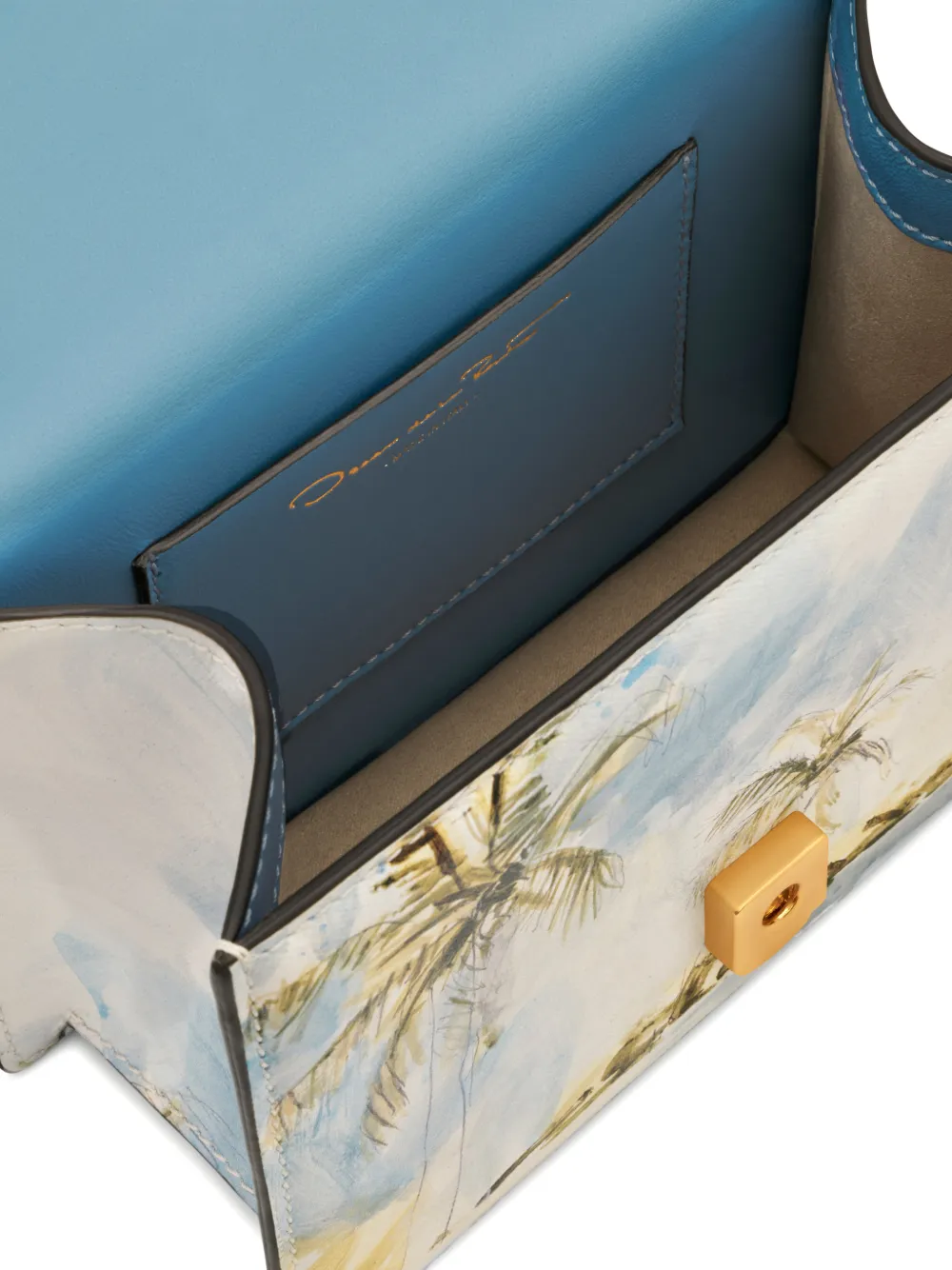 Oscar de la Renta Tro mini-tas met Dominicaans landschap Beige
