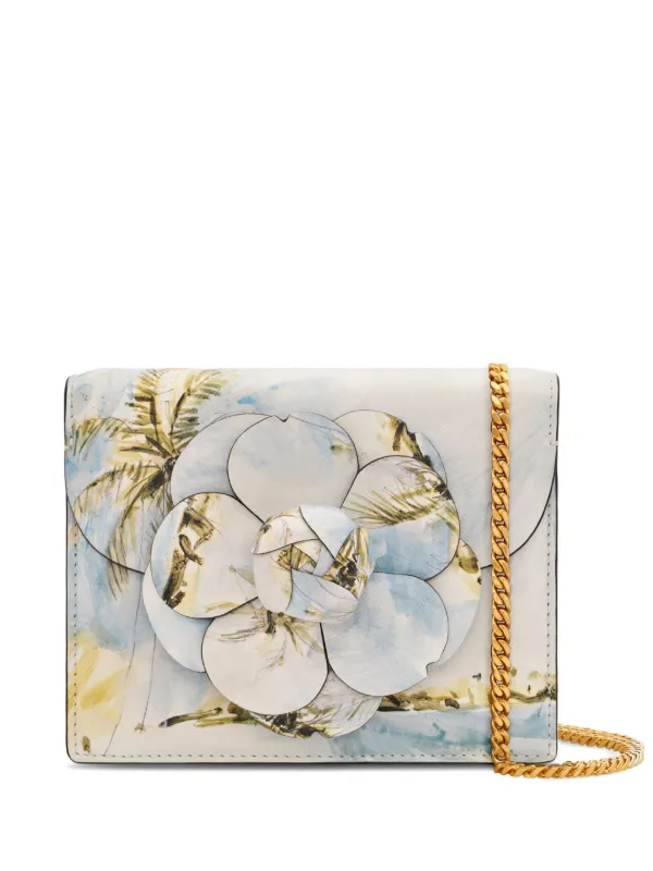 Oscar de la Renta Dominican Landscape Printed Mini Tro Bag in Neutrals