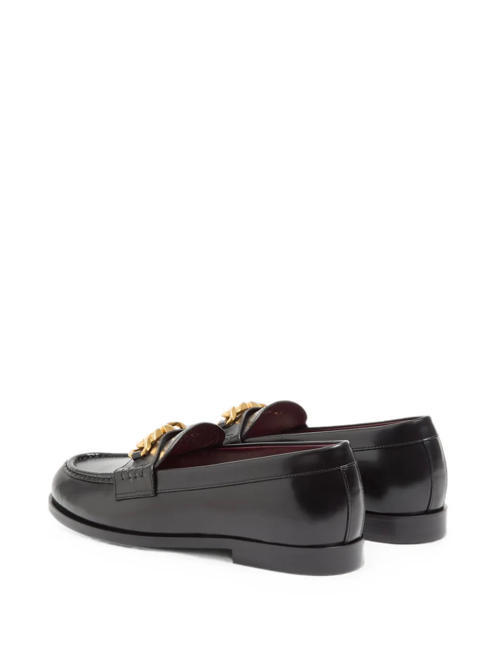 Valentino Garavani Vlogo Chain kalfsleren loafers Zwart