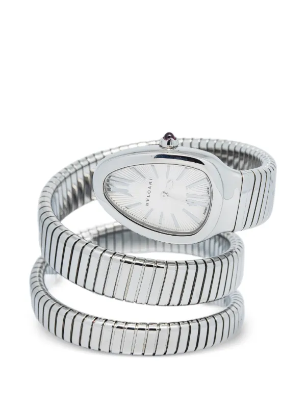 Bvlgari Pre-owned Serpenti Tubogas 35mm Watch in White