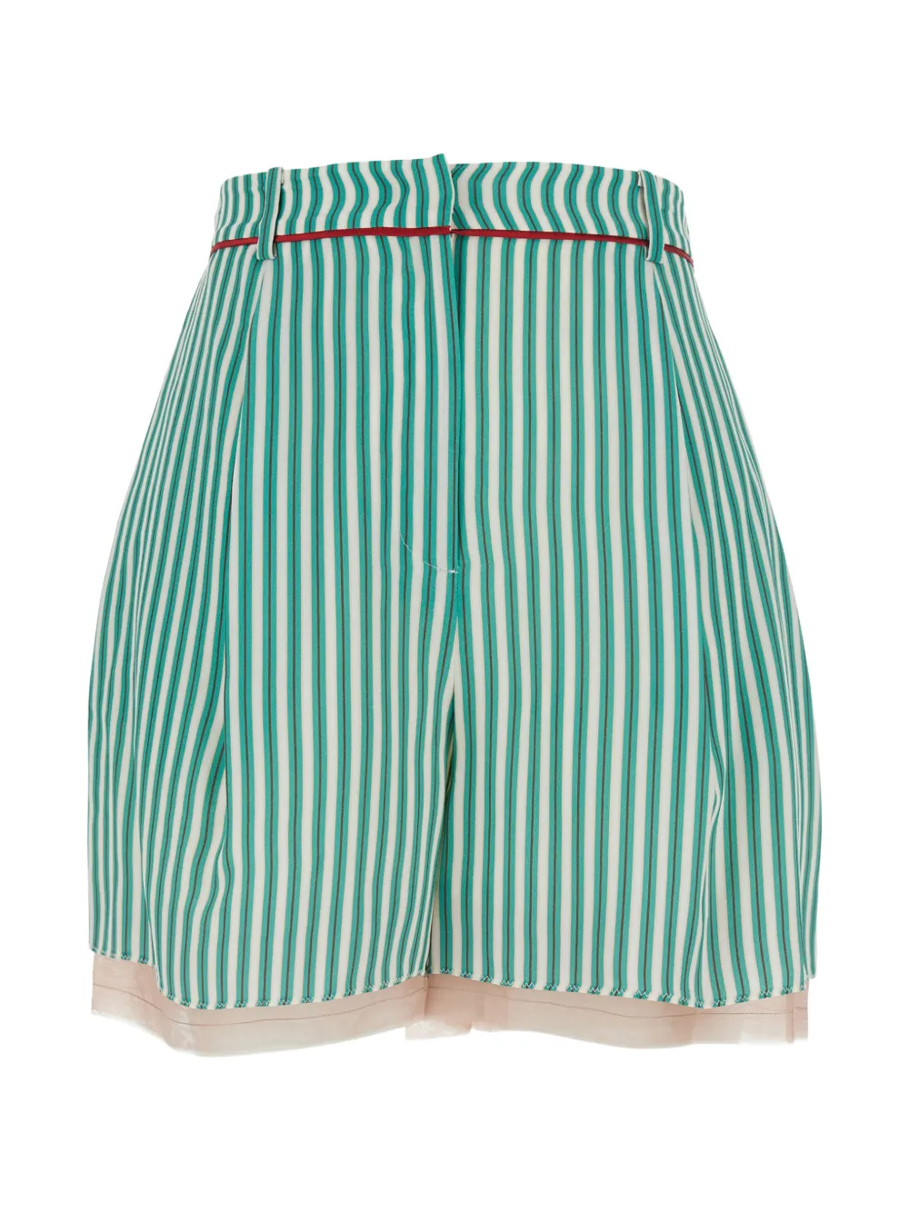 O HUI striped layered shorts - Verde