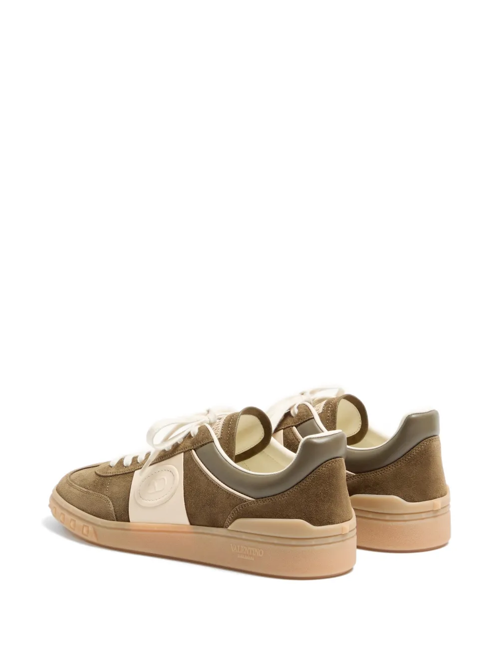 Valentino Garavani Upvillage low-top sneakers van splitleer en kalfsleer Bruin