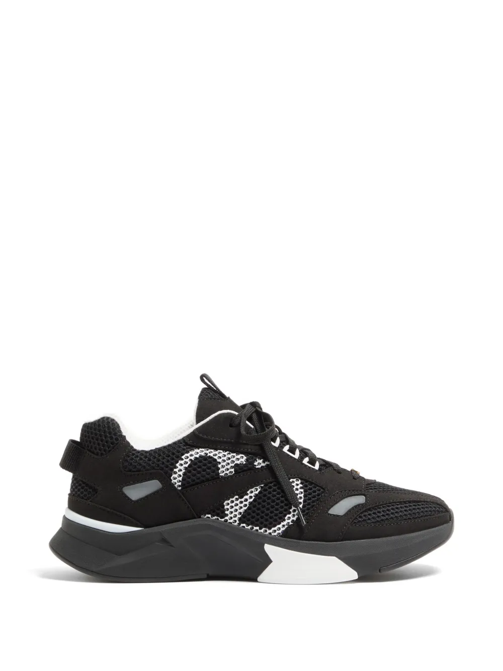 Valentino Garavani Demivee sneakers in mesh fabric with suede inserts - Nero