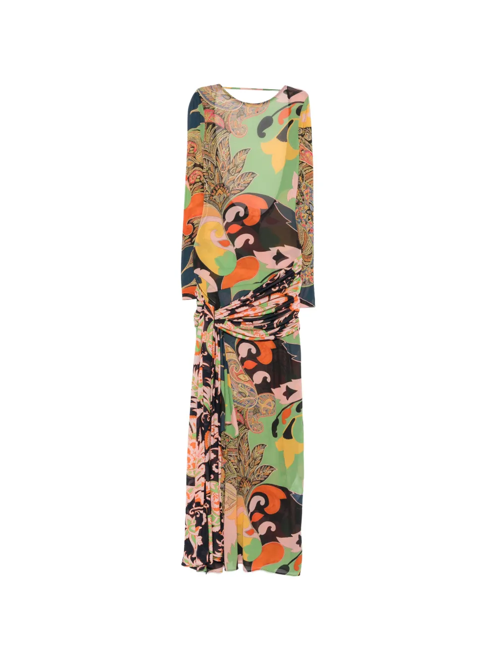 ETRO paisley-print draped maxi dress - Verde
