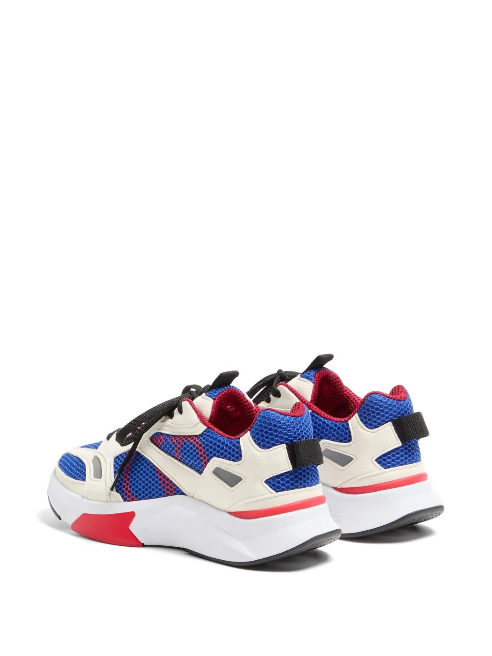 Valentino Garavani Demivee sneakers van mesh stof met suède inzetstukken Blauw