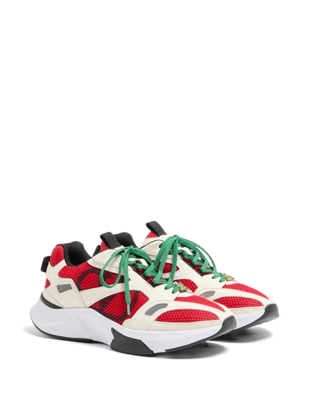 Valentino Garavani Demivee sneakers van mesh stof met suède inzetstukken Rood