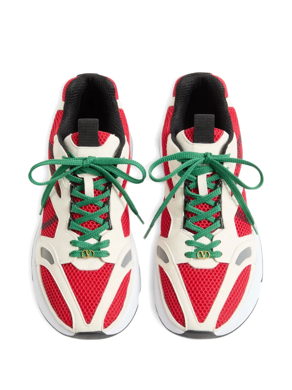 Valentino Garavani Demivee sneakers van mesh stof met suède inzetstukken Rood