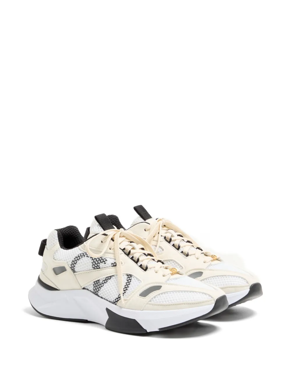 Valentino Garavani Demivee sneakers van mesh stof met suède inzetstukken Wit