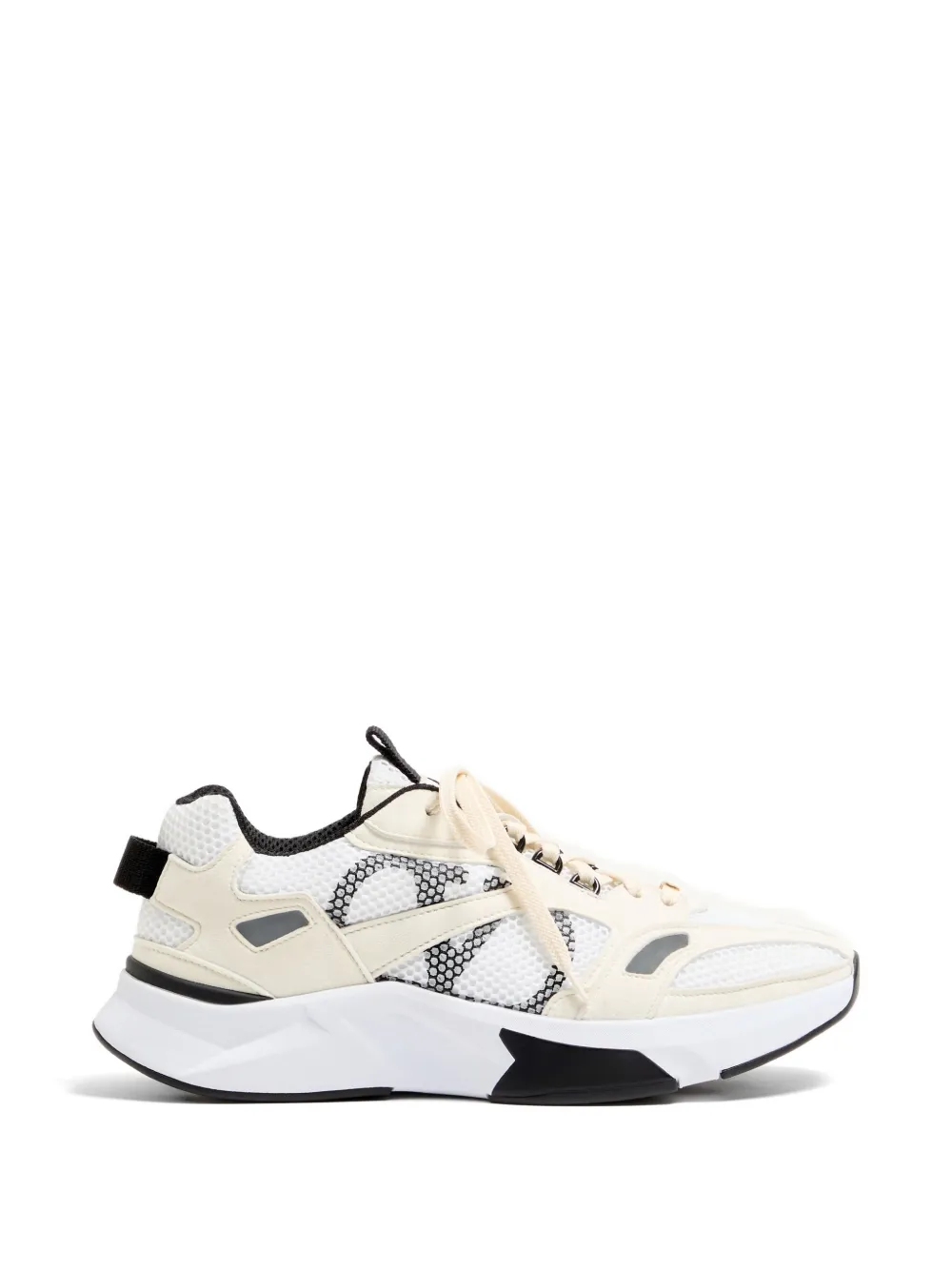 Valentino Garavani Demivee sneakers in mesh fabric with suede inserts - Bianco