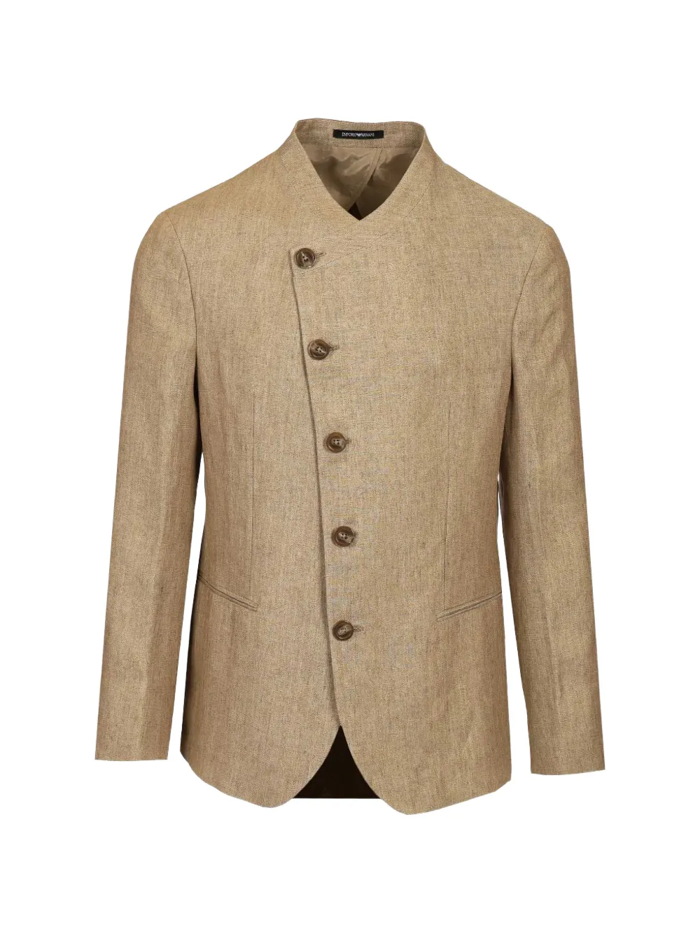 Emporio Armani diagonal-button blazer - Neutrals