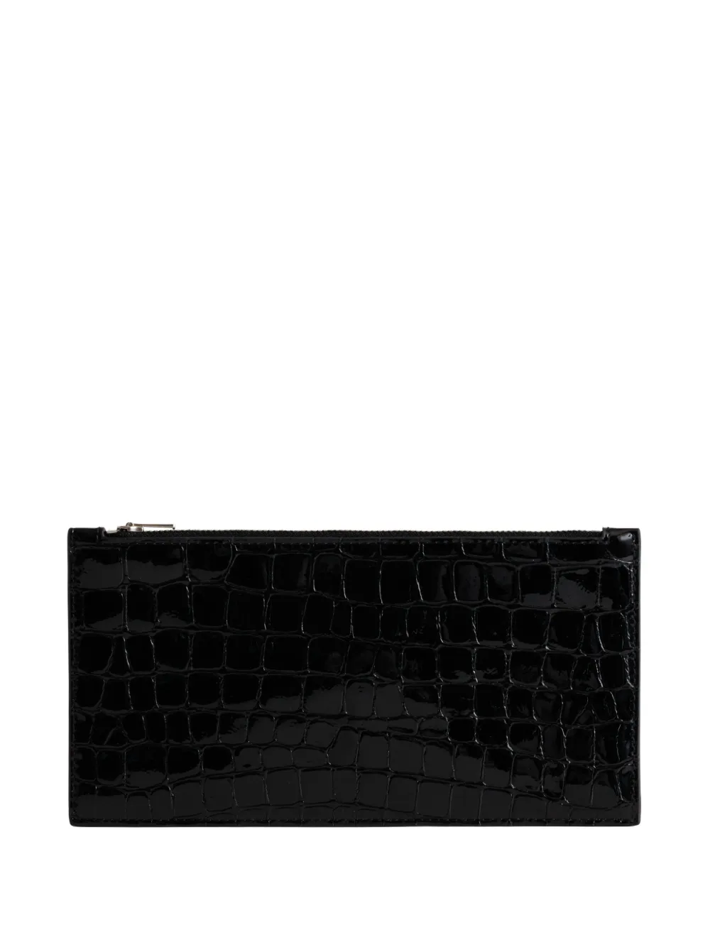 Yu Mei Hannah Envelope crocodile-embossed leather pouch - Nero