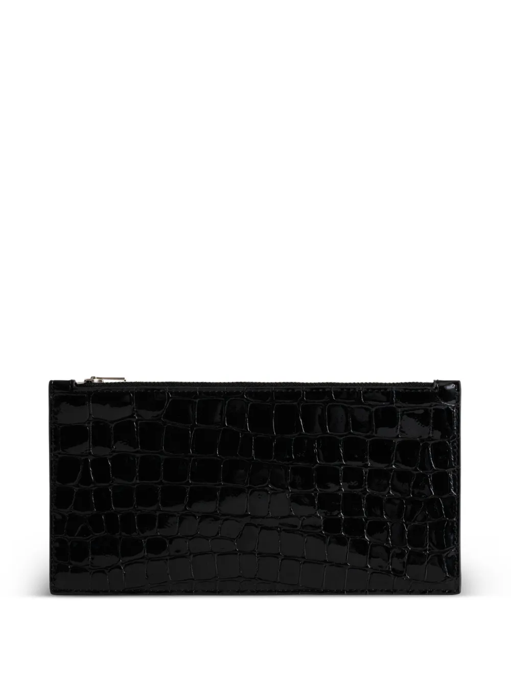 Yu Mei Hannah Envelope crocodile-embossed leather pouch - Nero