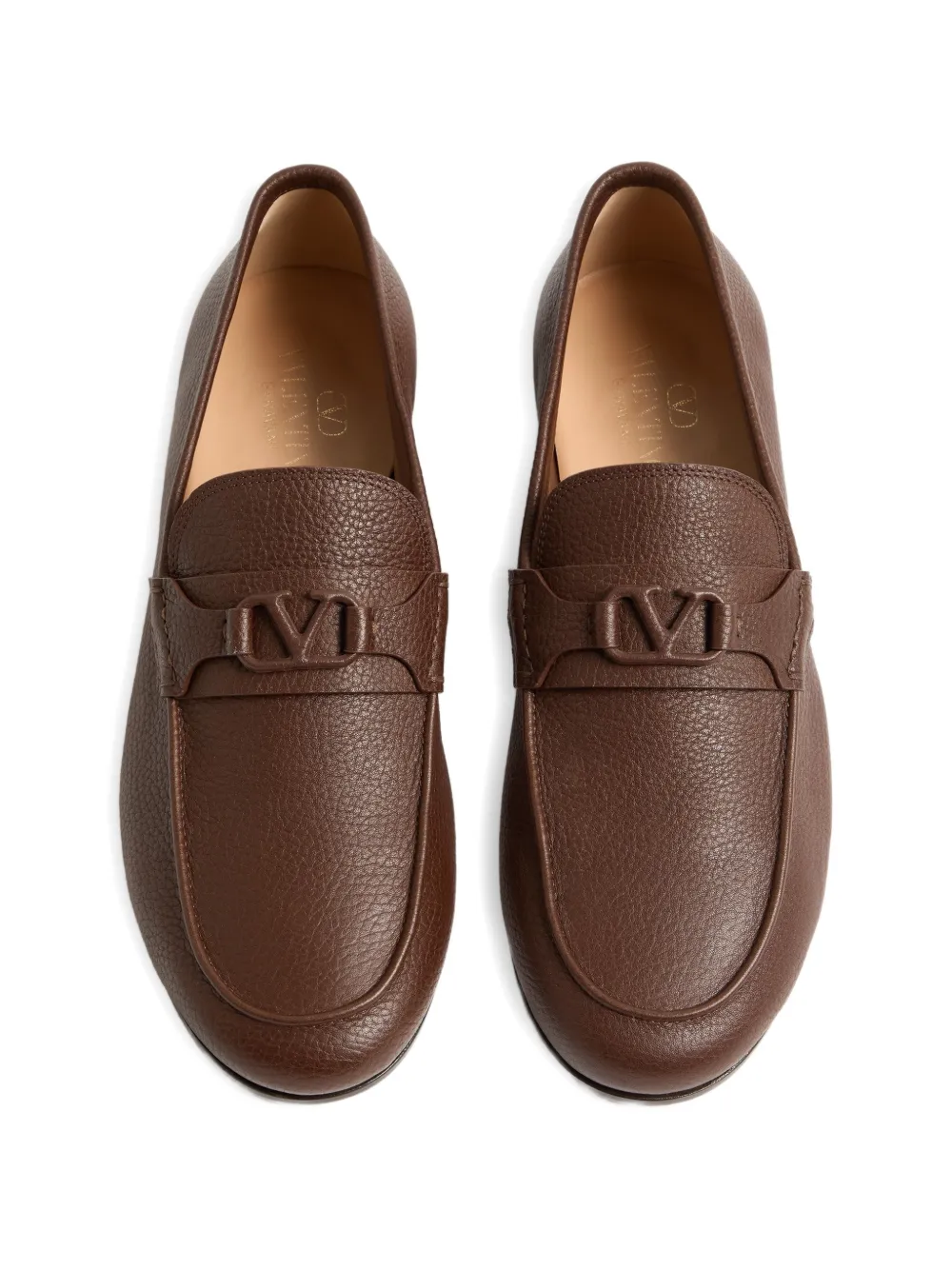 Valentino Garavani VLogo Signature leren loafers Bruin