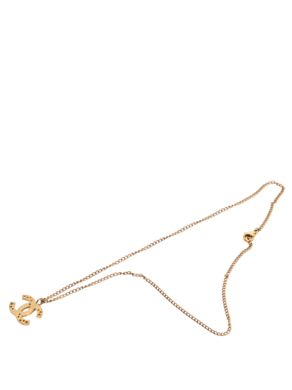 CHANEL Pre-Owned 2003 Gold Plated CC Star Pendant Necklace costume necklace - Oro