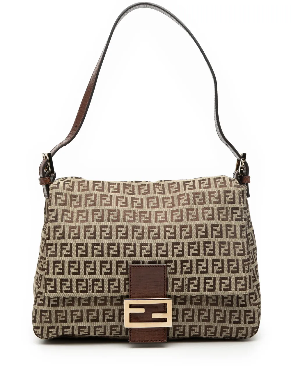Fendi Pre-Owned Borsa a spalla Mamma Forever in tela con motivo Zucchino 2010-2026 - Marrone