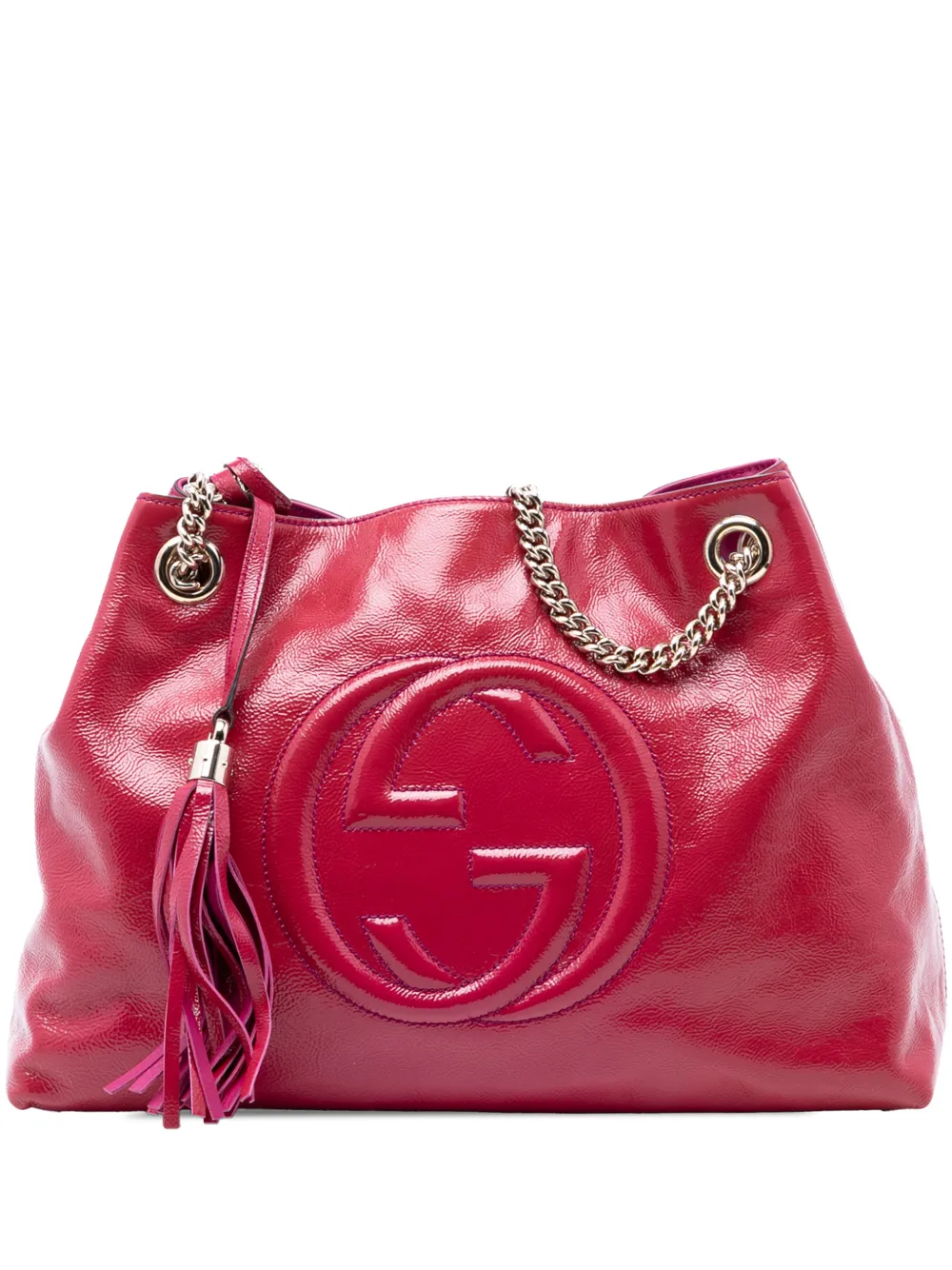 Gucci Pre-Owned 2016-2025 Medium Patent Soho Chain tote bag - Rosa