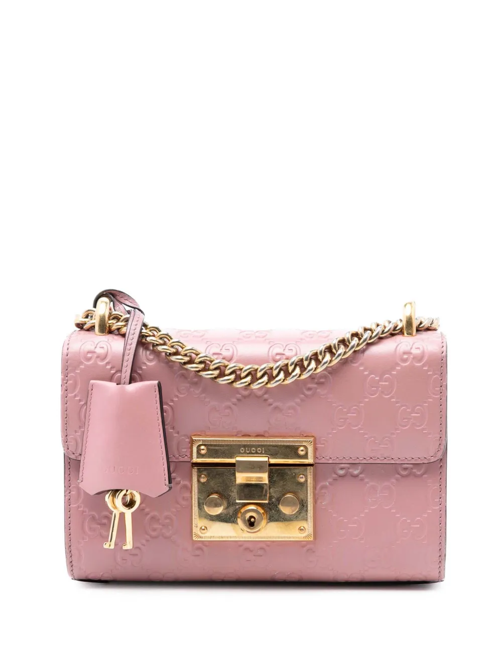 Gucci Pre-Owned 2016-2025 Small Guccissima Padlock crossbody bag - Rosa