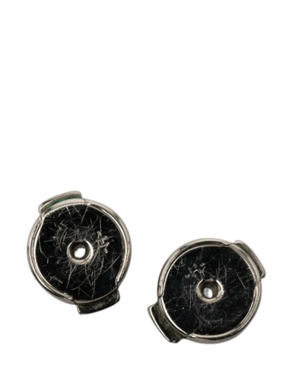  Hermès Pre-owned Boucles D'oreilles Fantaisie Cage D'h Cube En Plaqué Palladium Et émail à Fermoir Papillon (xxe Siècle) - Rose 