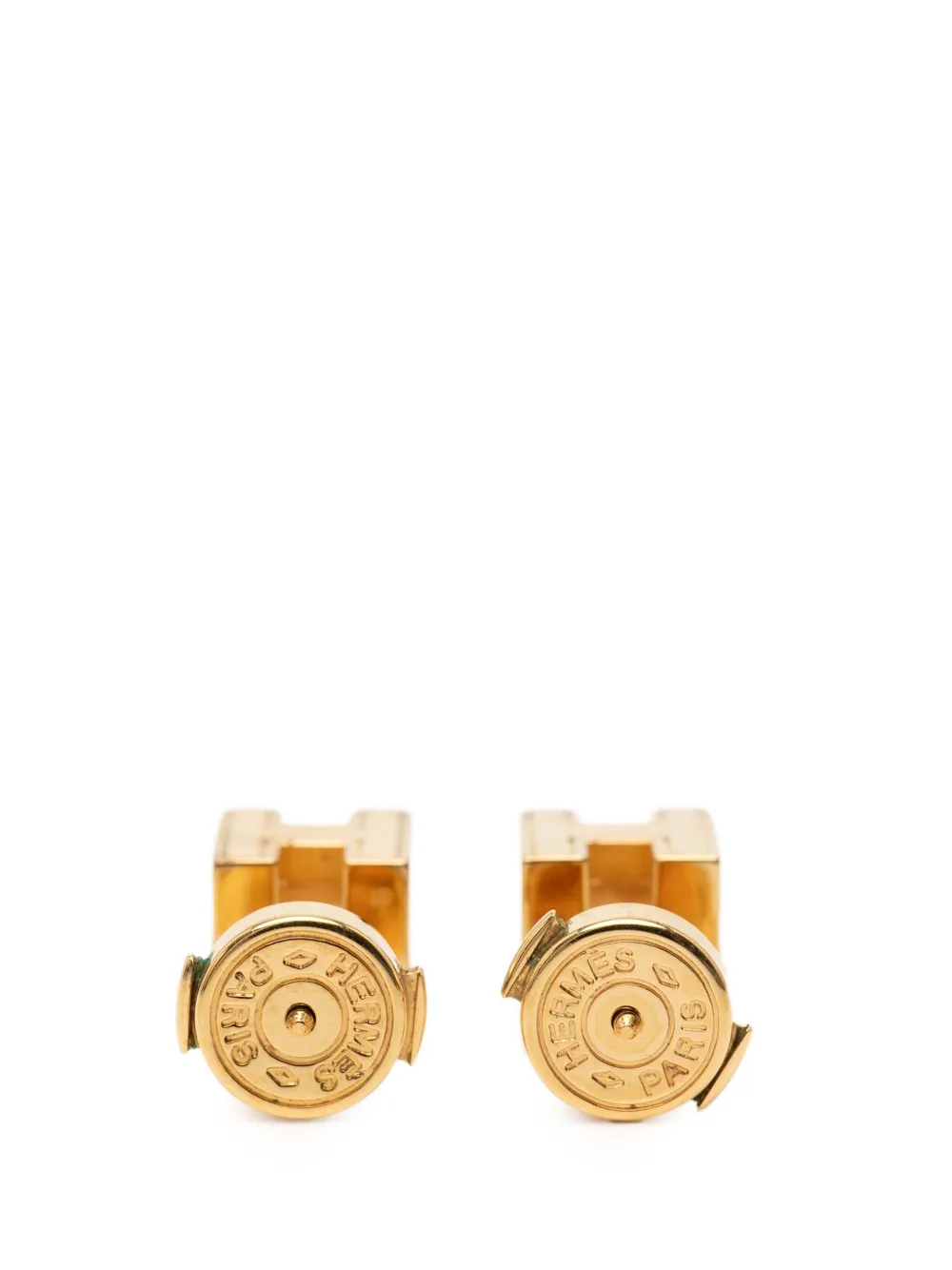 Hermès Pre-owned Pendientes Dh Cube Esmaltados Bañados En Oro Con Cierre De Presión 1990-2010 - Morado 