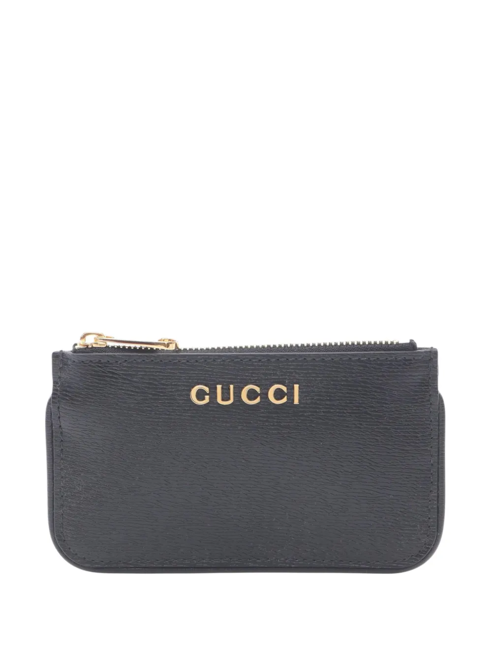 Gucci Pre-Owned 2016-2026 Leather Script coin pouch - Nero