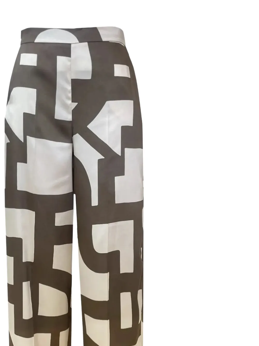 Marella Palazzo broek met geometrische print Grijs