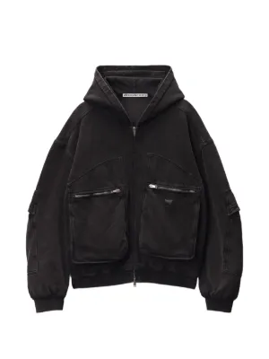 Alexander Wang Puff Logo zip-up Hoodie | Black | FARFETCH
