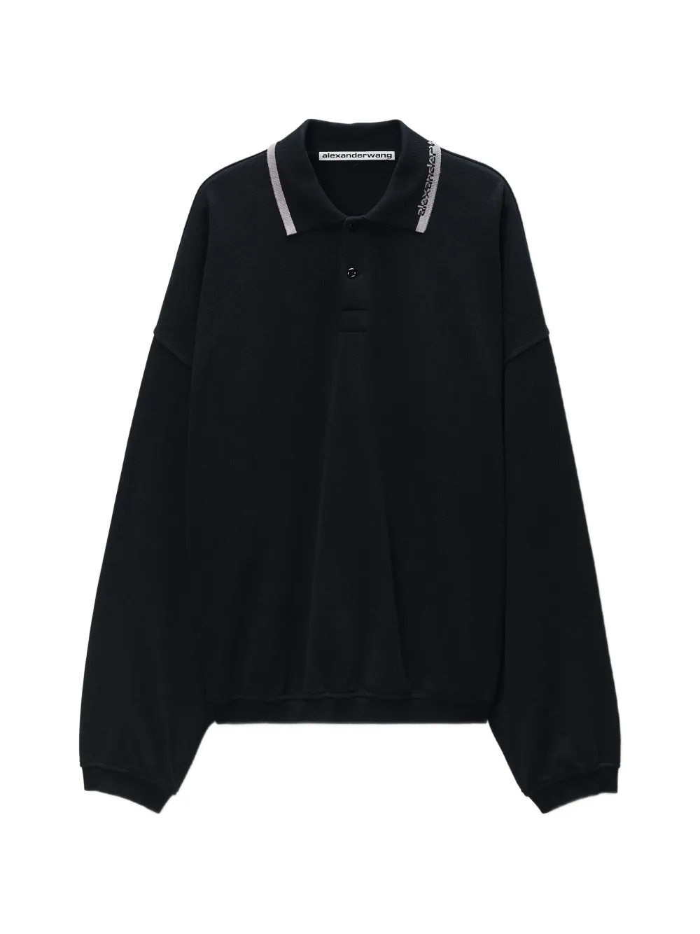Alexander Wang long-sleeve polo shirt - Black