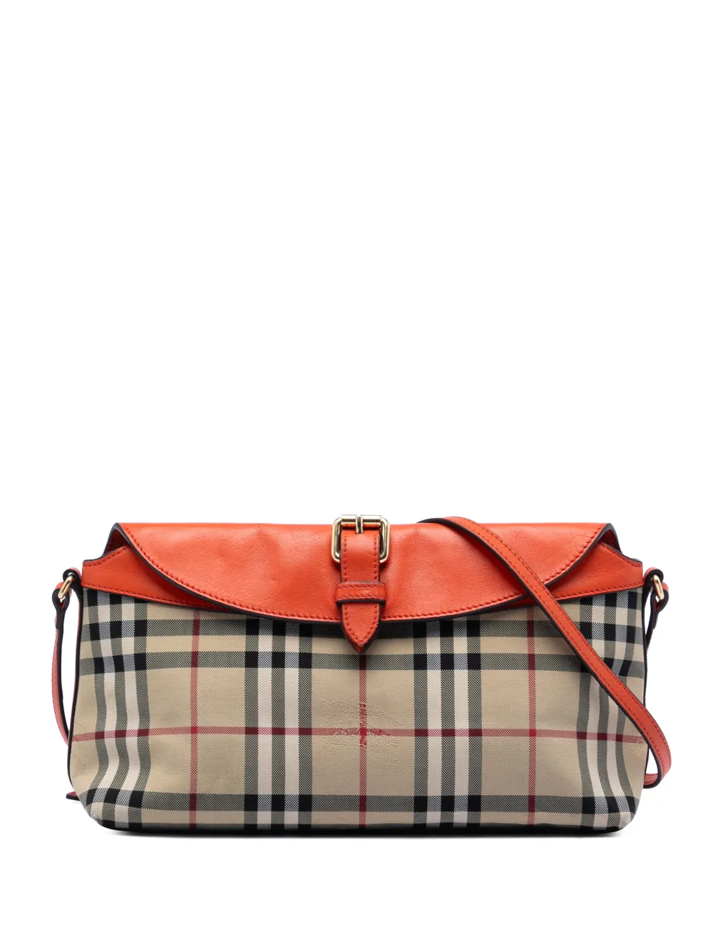 Burberry Pre-Owned 2000-2017 Haymarket Check Canvas Leah crossbody bag - Orange