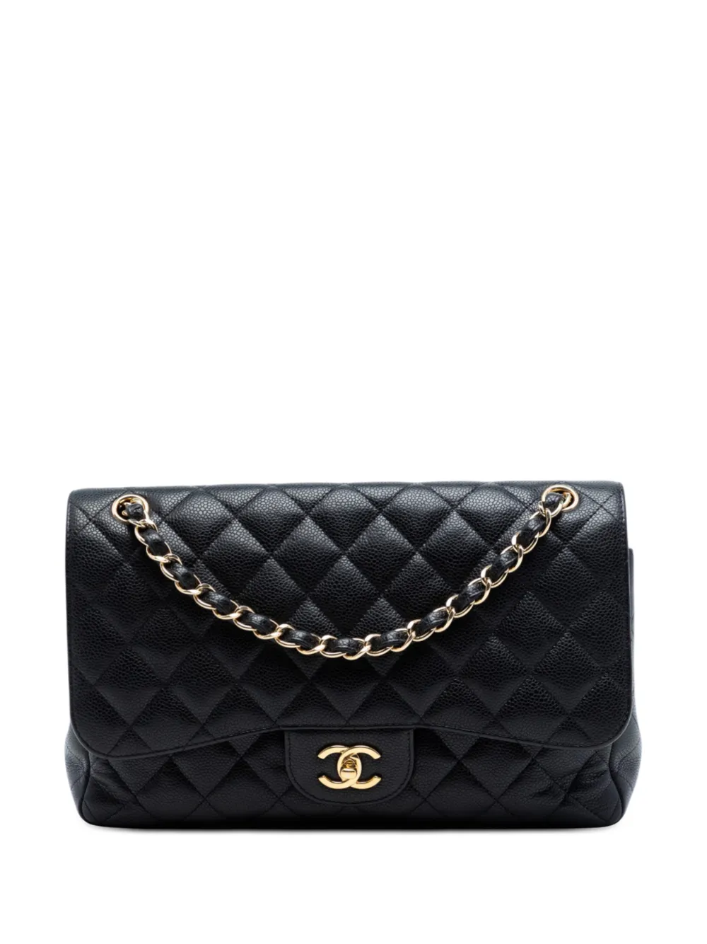 CHANEL Pre-Owned 2014 Jumbo Classic Caviar Double Flap shoulder bag - Nero